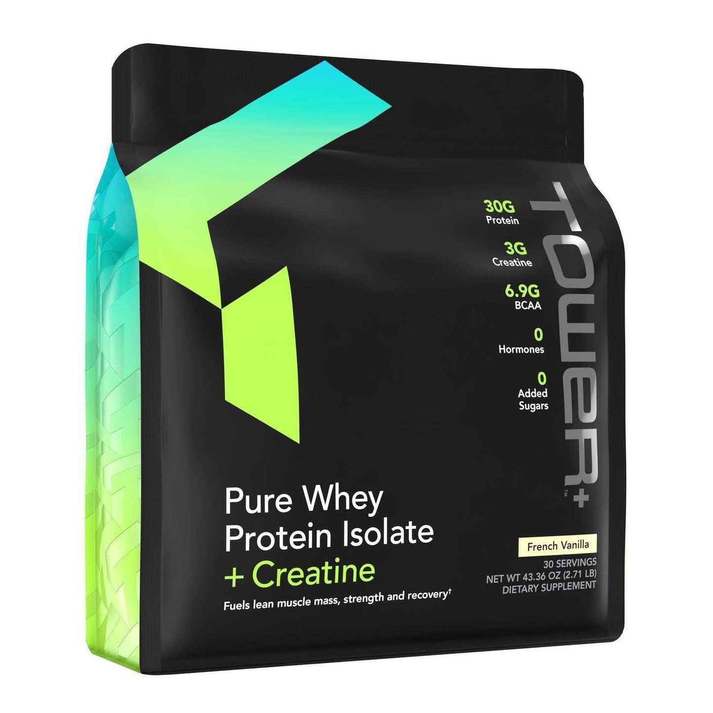 Market America Tower+ Pure Whey Protein Isolate Powder with Creatine, 30 Servings