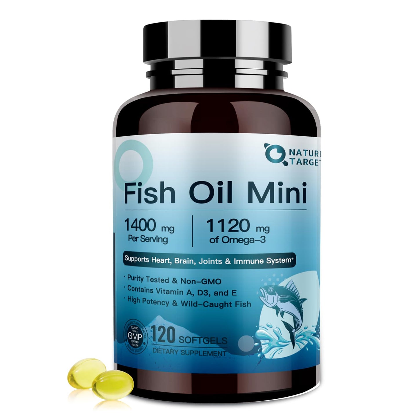 Nature Target Fish Oil Mini 1400mg Omega-3 Softgels 120