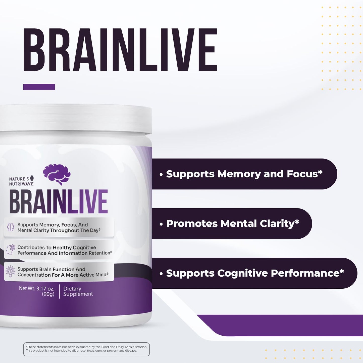 Nature’s NutriWave BrainLive Daily Fiber & Spermidine Powder 3.17 Ounce