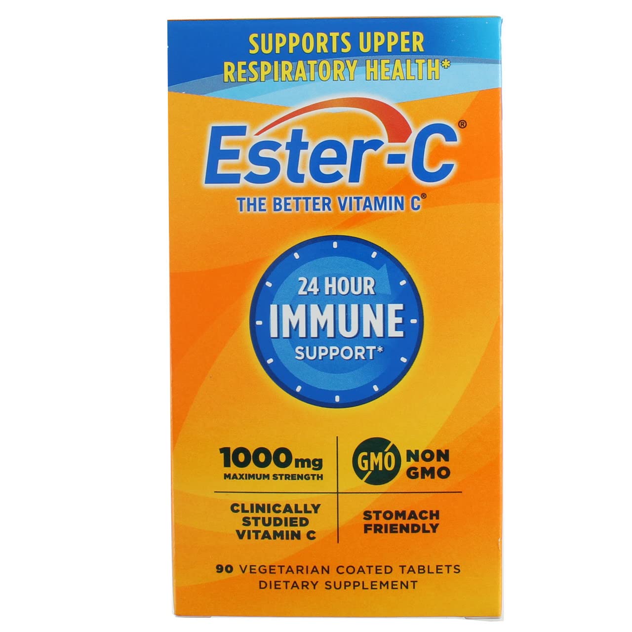 Nature's Bounty Ester-C Vitamin C 1,000 mg 24 Hour Immune Support Maximum Strength, 90 Vegetarian Coated Tablets