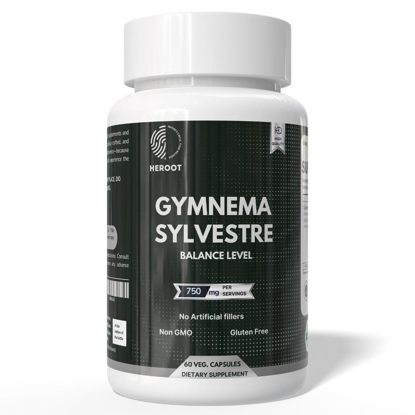 Heroot Gymnema Sylvestre Extract 350 mg for Blood Sugar and Metabolism Support, 60 Capsules