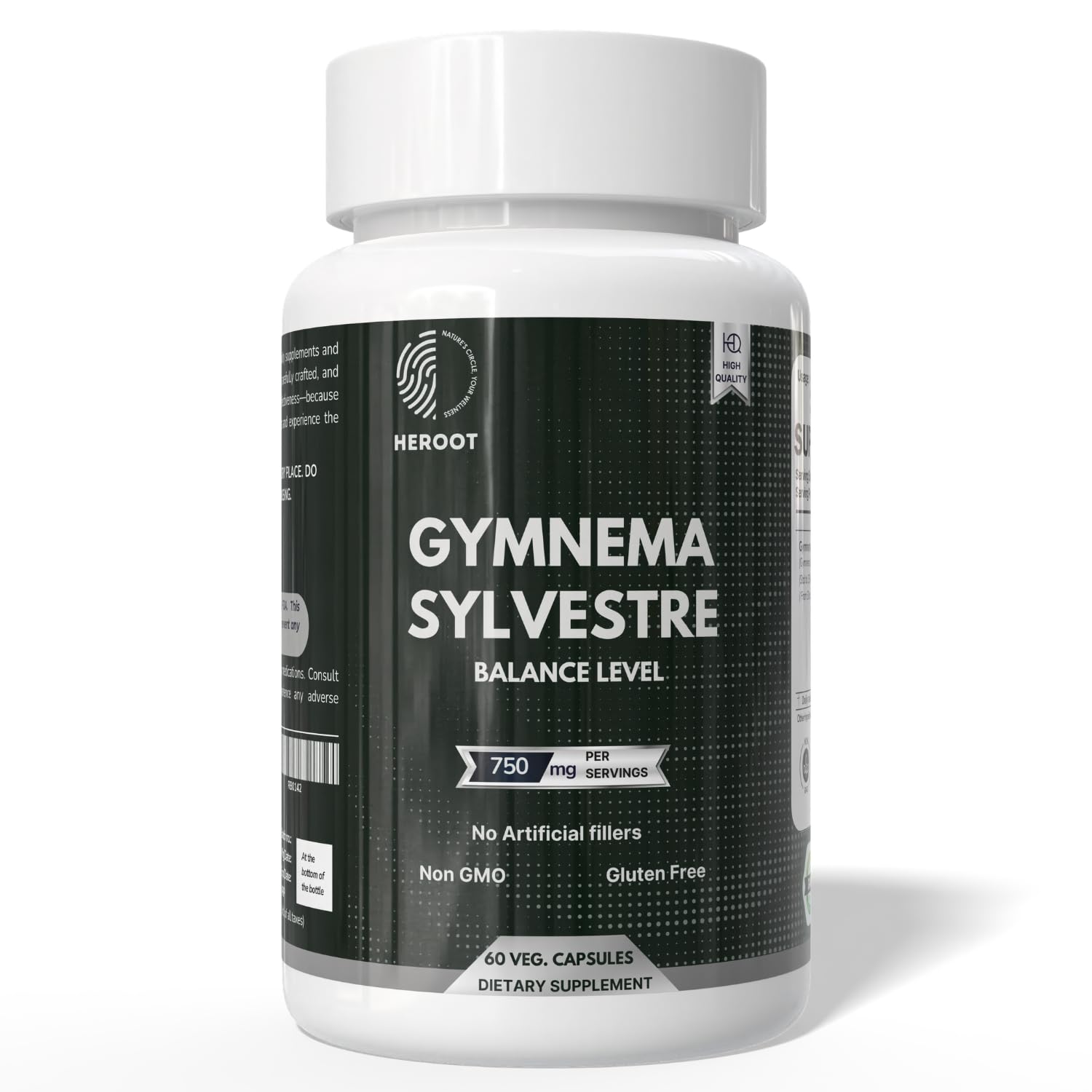 Heroot Gymnema Sylvestre Extract 350 mg for Blood Sugar and Metabolism Support, 60 Capsules