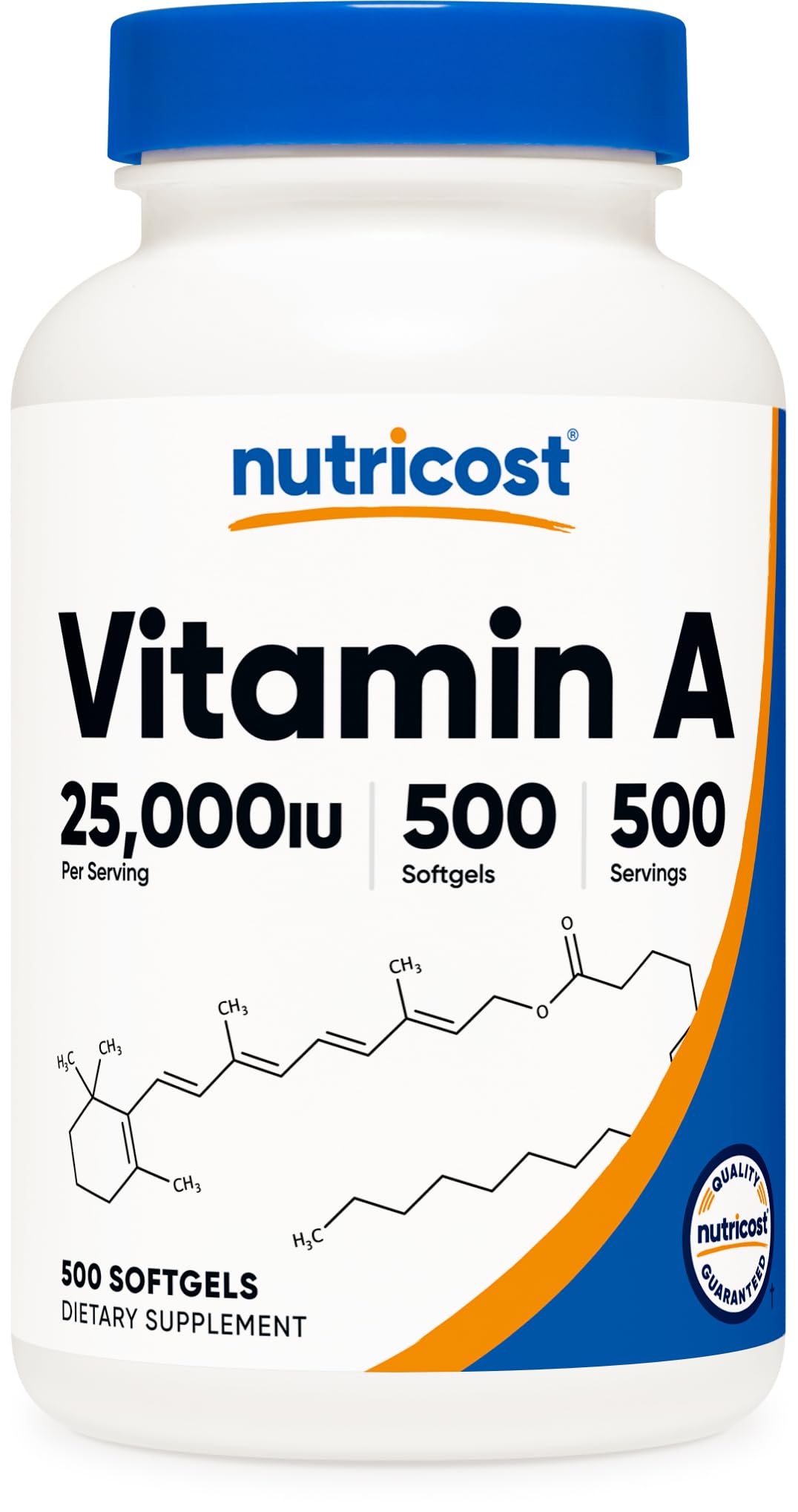 Nutricost Vitamin A 25000 IU Softgel, 500 Softgels