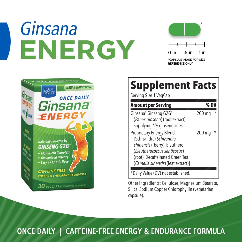 Body Gold Ginsana Energy Capsule 90 Capsules