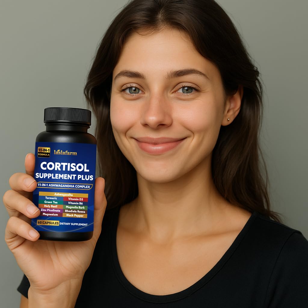 laslafarm 11in1 Cortisol Plus Ashwagandha & Natural Herbal Vitamin Blend Capsule, 60 Count