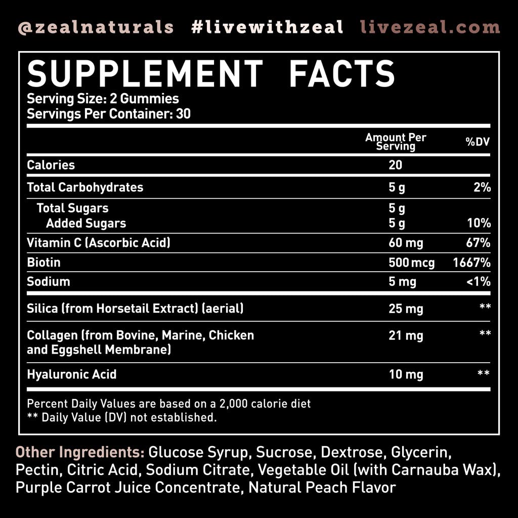 Zeal Naturals Multi Collagen Peptide Gummies 60 Gummies