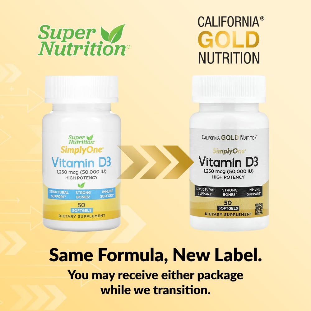 SuperNutrition SimplyOne Vitamin D3 50,000 IU Capsule, 1 Capsule