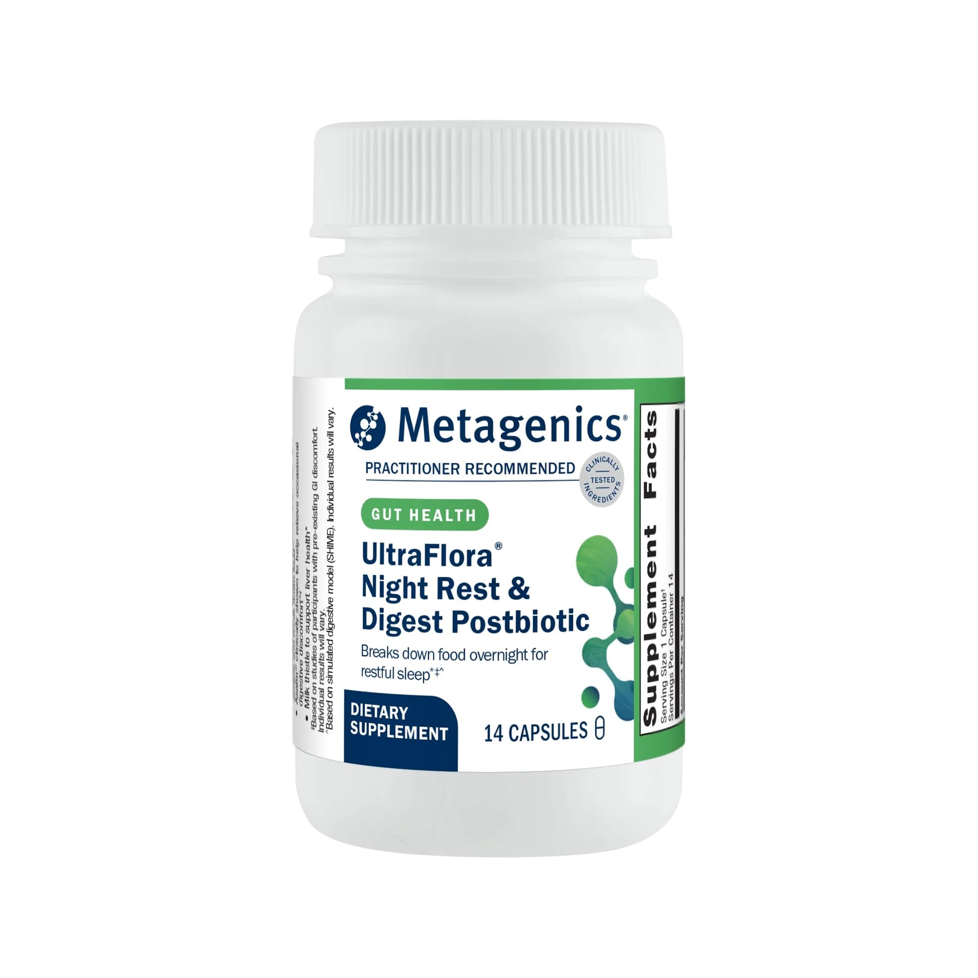 Metagenics UltraFlora Night Rest & Digest Postbiotic Capsules 14 Capsules