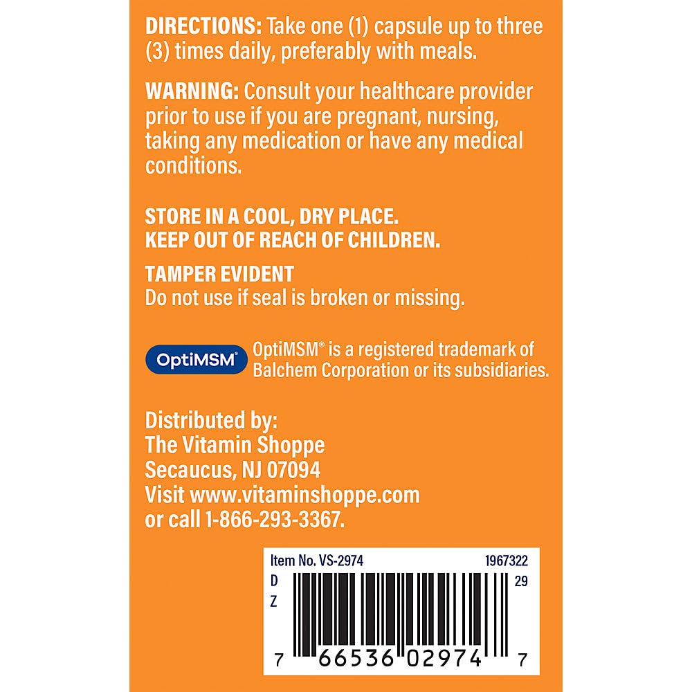 The Vitamin Shoppe MSM 1,000 240 Capsules