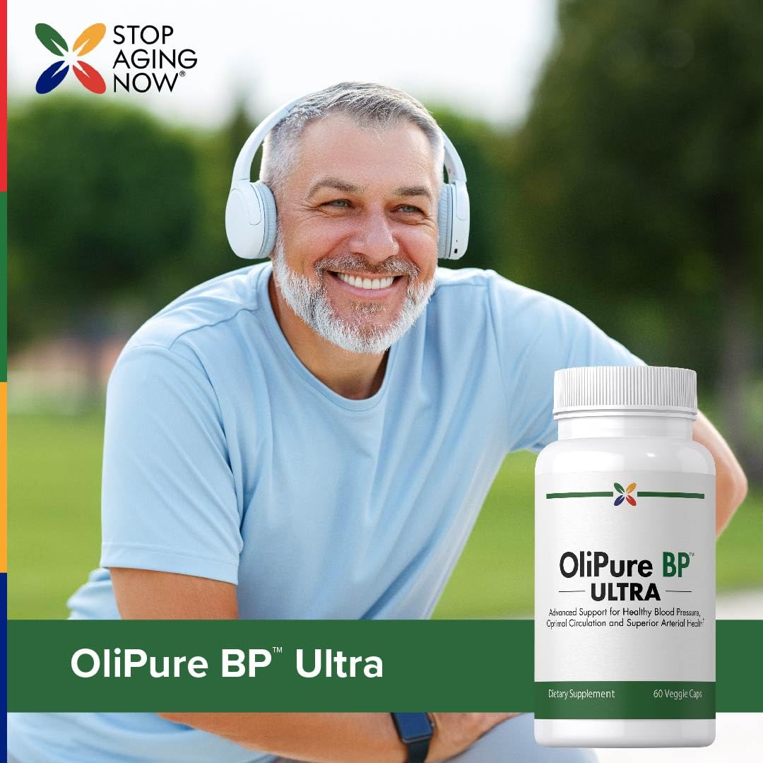 Stop Aging Now Olive Leaf Extract Capsules Complex Supplement with Magnesium, Coenzyme Q10 and Black Pepper Extract, 60 Capsules