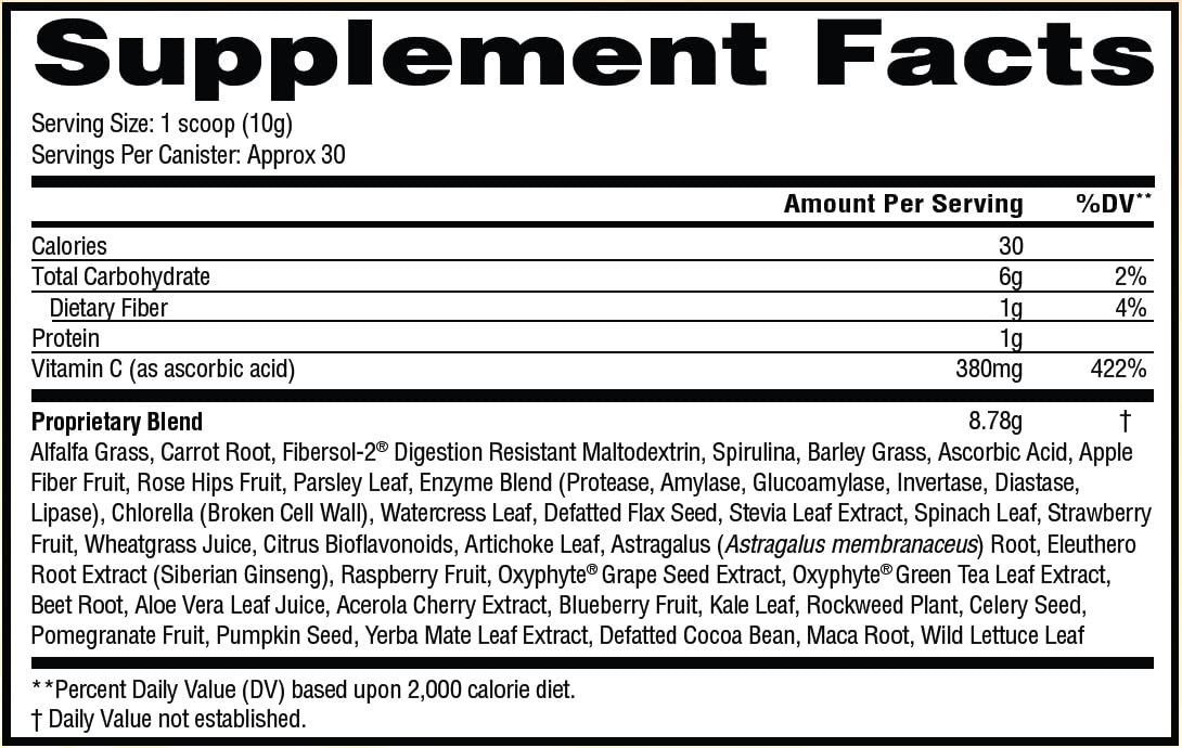 IVL All Day Energy Greens - Supplement Powder Mix Drink, Greens Powder Superfood - Super Greens Blend for Optimal Nutrition, Energy & Digestion, Green Juice Superfood Boost, 10.5 oz