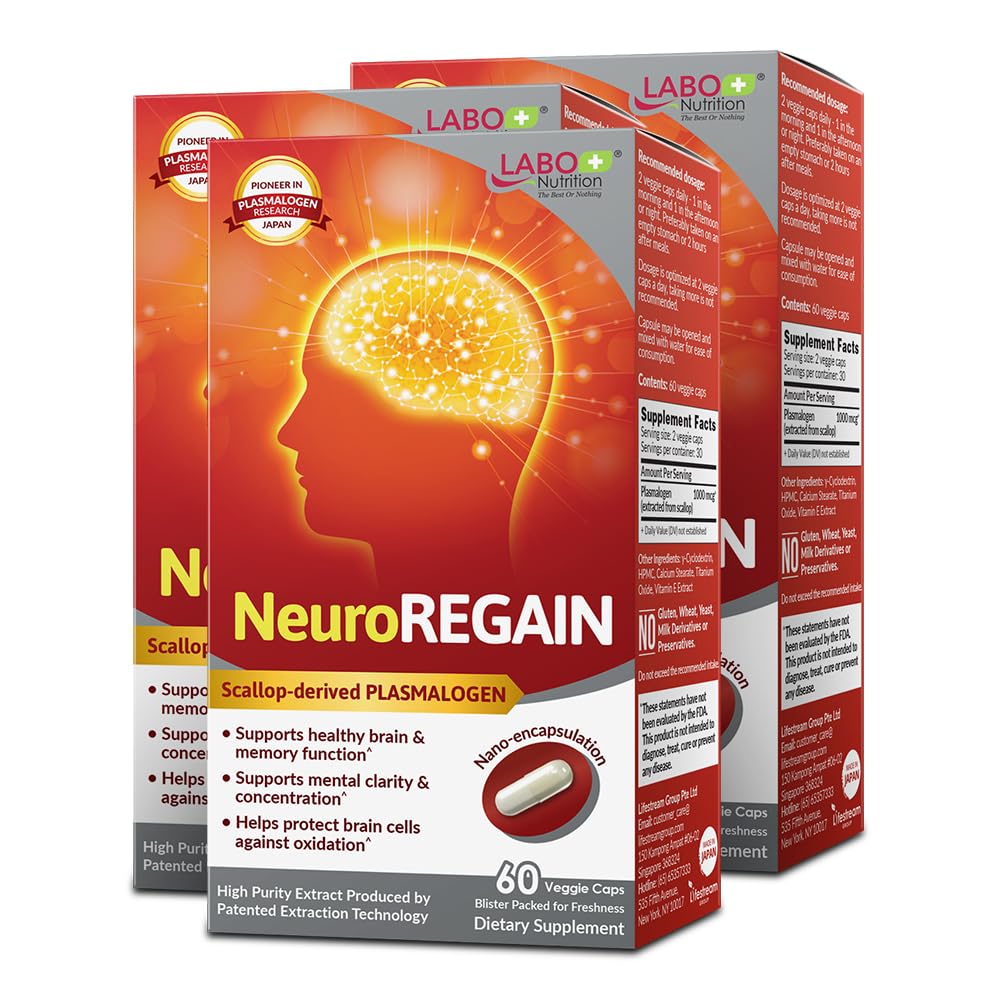 LABO Nutrition NeuroREGAIN Plasmalogen - Brain & Memory Support, 180 Capsules