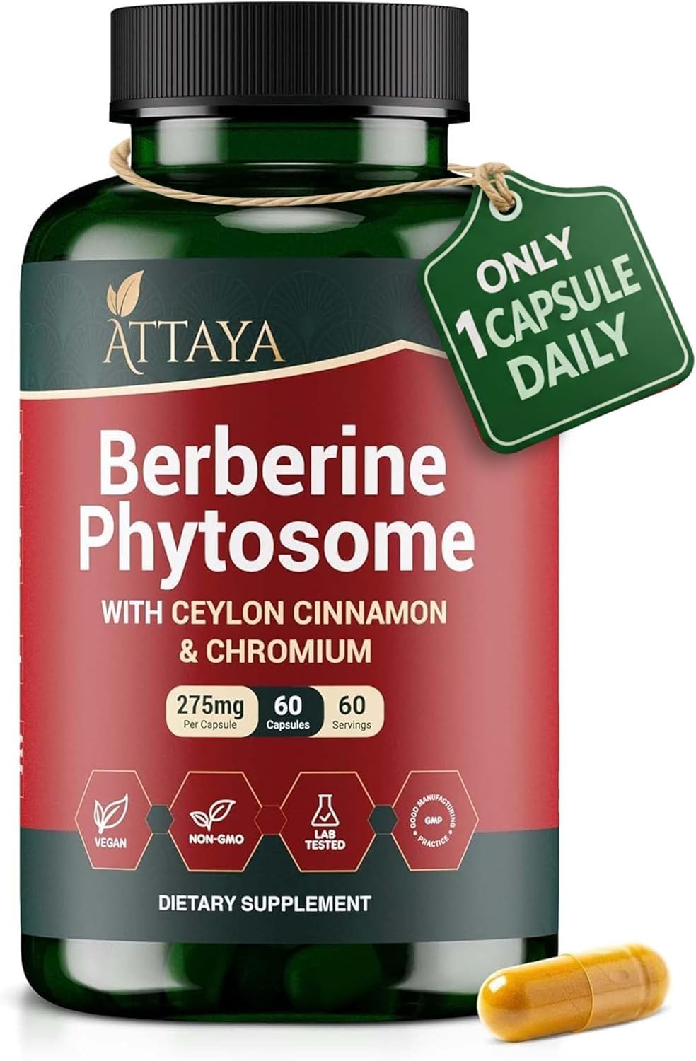 ATTAYA Berberine Phytosome Supplement Capsule 60 Count