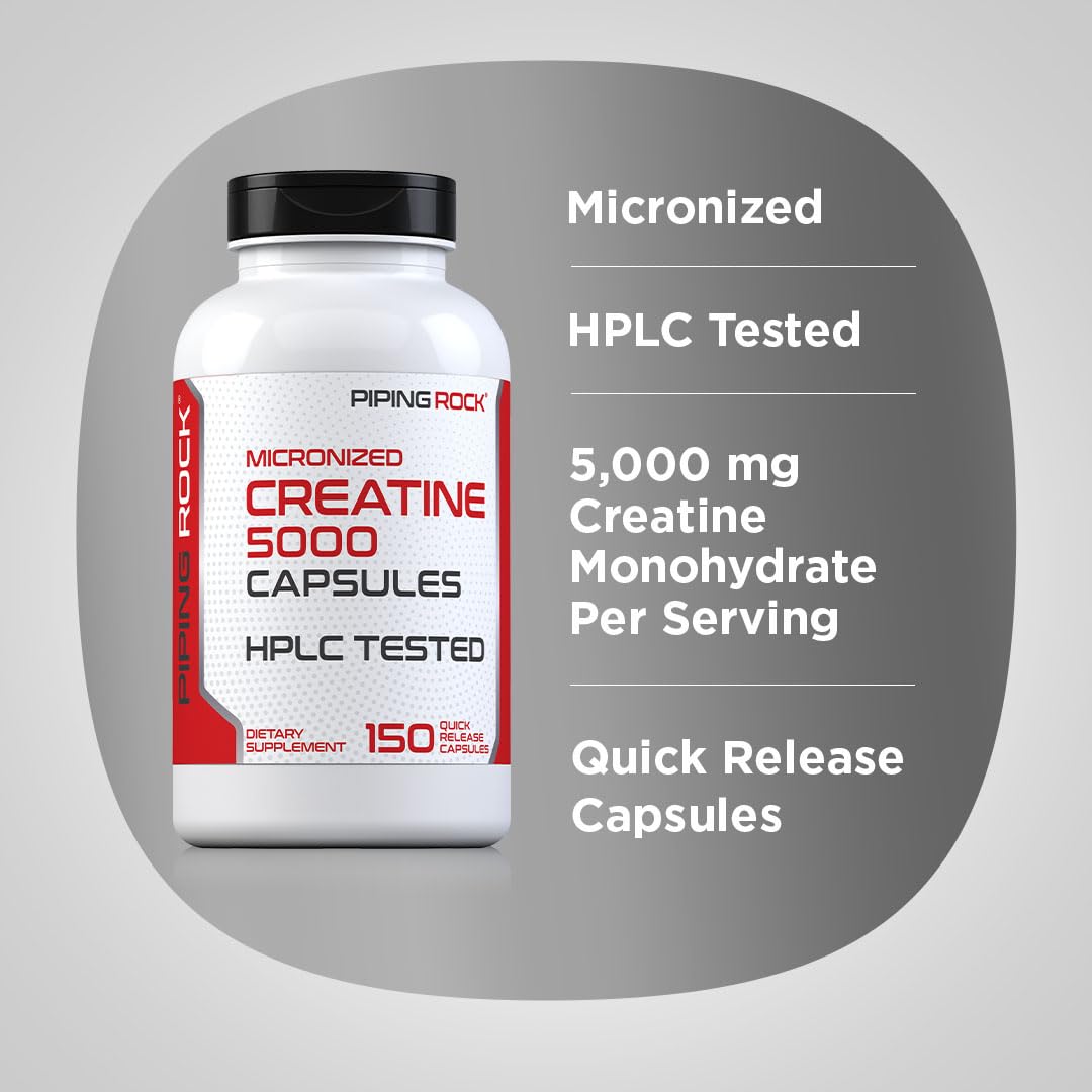 Piping Rock Creatine Monohydrate Capsules, 150 Capsules