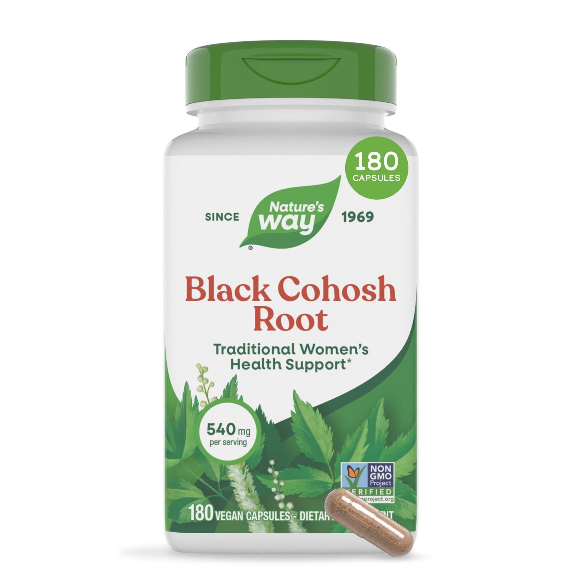 Nature's Way Black Cohosh Root Capsules, 180 Count