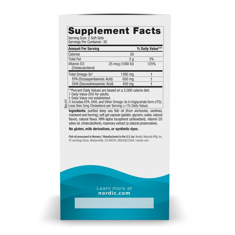 Nordic Naturals Ultimate Omega-D3 Soft Gels 60 Count