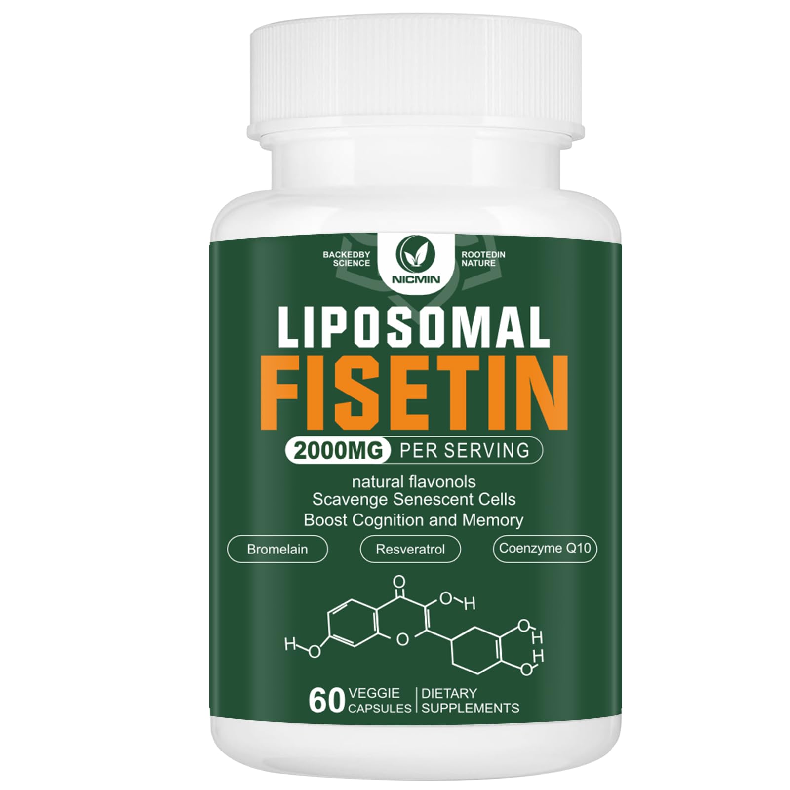 NICMIN Liposomal Fisetin Supplement 60 Capsules