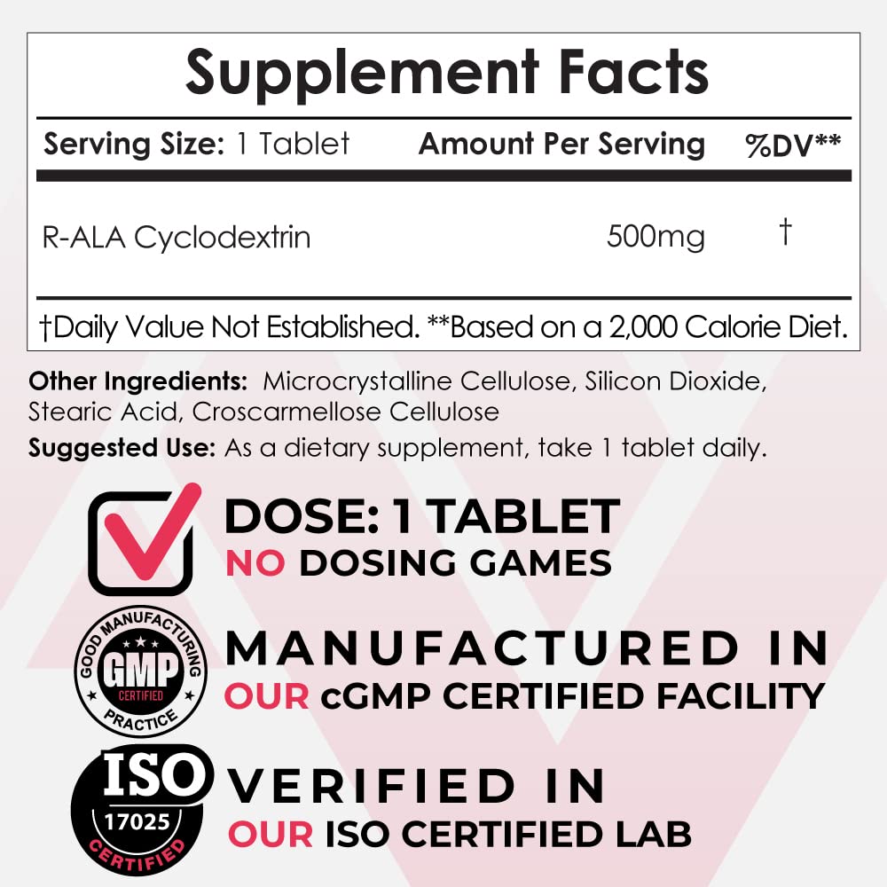 Nootropics Depot R-ALA Cyclodextrin Complex Capsules 30 Count