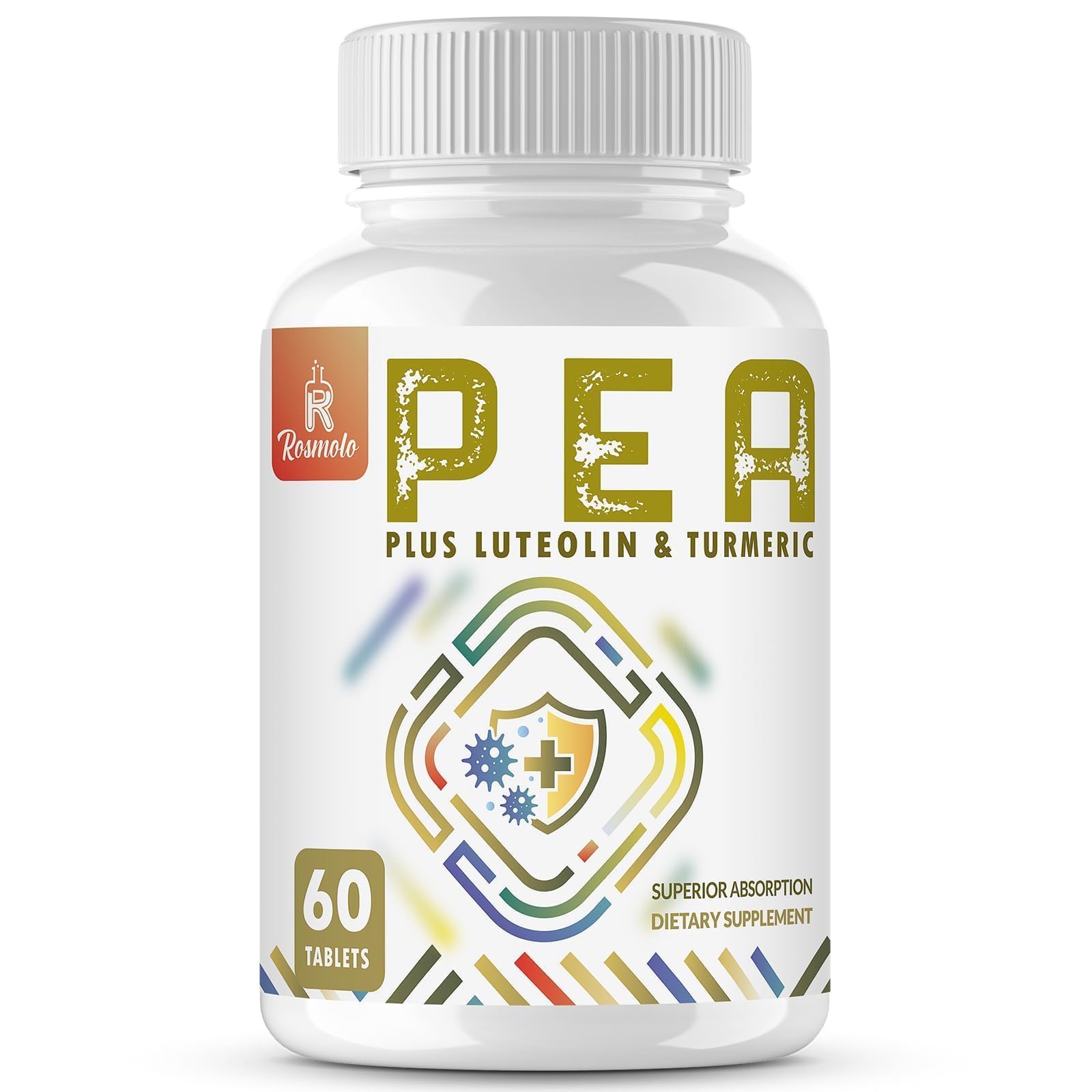 Rosmolo Palmitoylethanolamide with Luteolin 98% & Turmeric 1500 mg, 60 Tablets