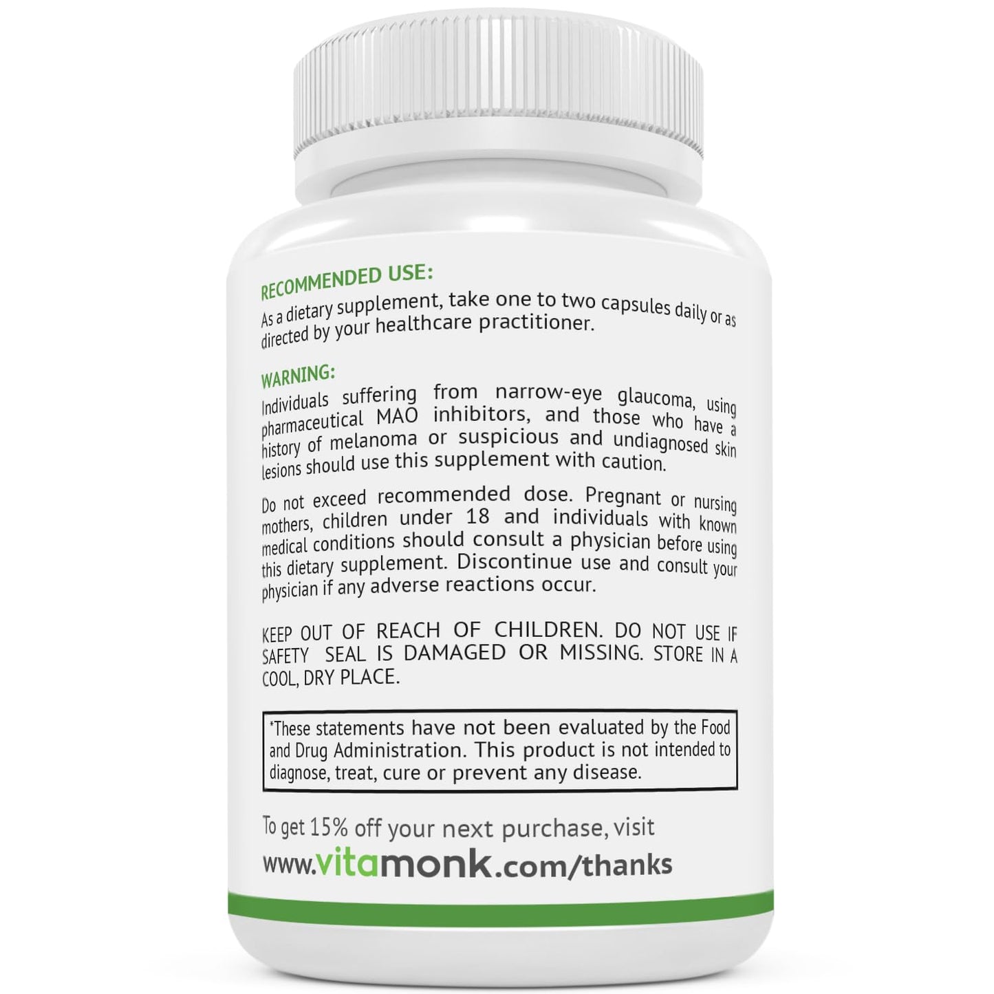 VitaMonk Dopamine Supplements - Dopamine Brain Food with Mucuna Pruriens Capsule 60 Count