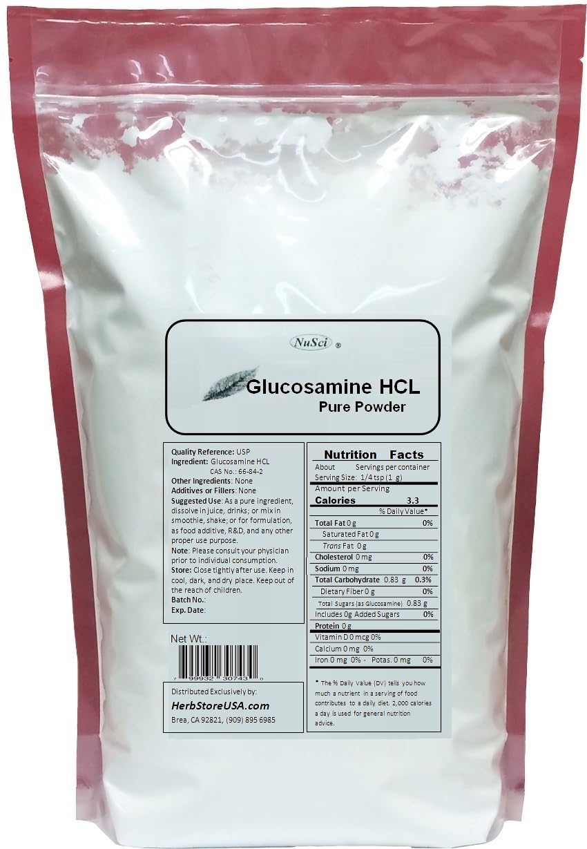 NuSci Glucosamine HCL Powder Bulk Pure 17.6