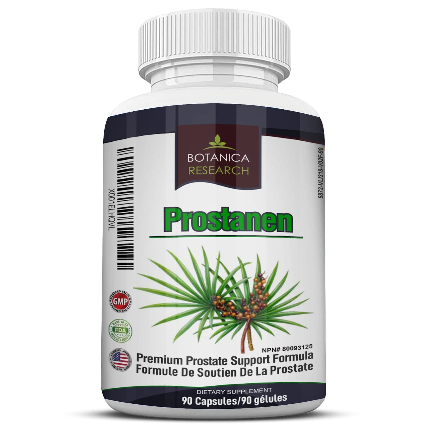 Botanica Research Prostanen Prostate Support Formula with Endocrine Care Complex, Saw Palmetto, Cat's Claw, Graviola, Selenium & Zinc - 90 Capsules
