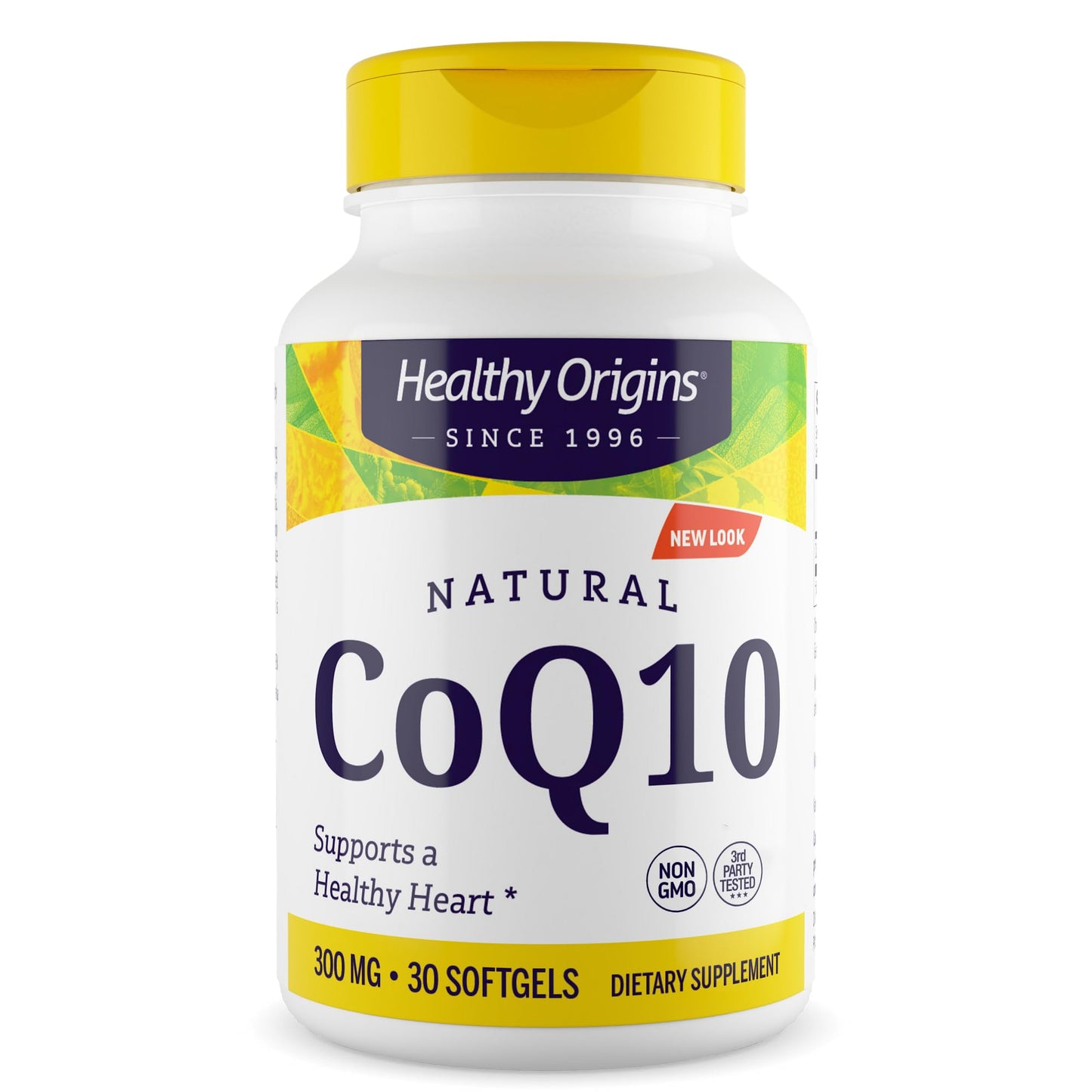 Healthy Origins CoQ10 300 mg – Natural Trans-Isomer Ubiquinone – Yeast Fermented, Supports Heart Health & Cellular Energy – Non-GMO, 30 Softgels