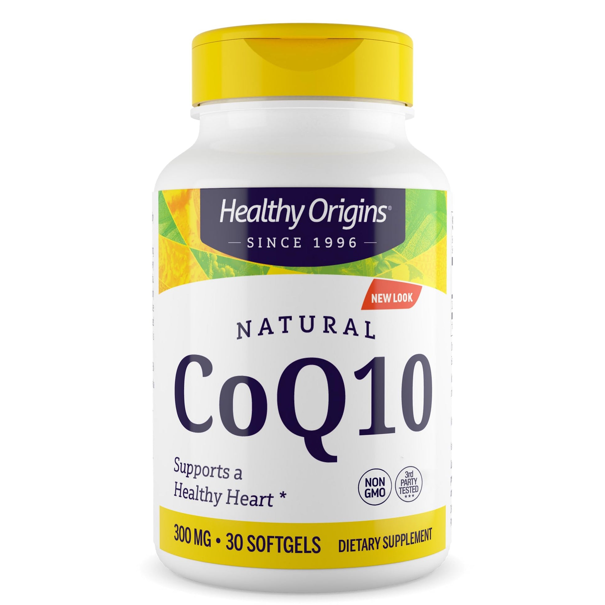 Healthy Origins CoQ10 300 mg – Natural Trans-Isomer Ubiquinone – Yeast Fermented, Supports Heart Health & Cellular Energy – Non-GMO, 30 Softgels