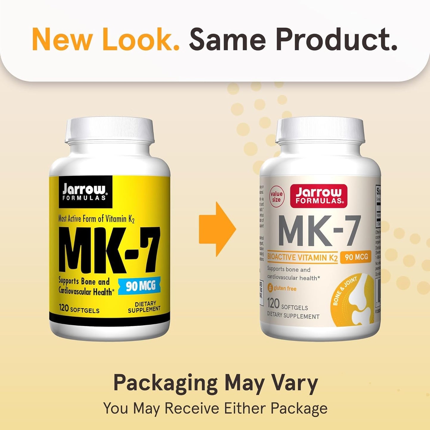 Jarrow Formulas MK-7 90 mcg Bioactive Form of Vitamin K2 Softgels 240