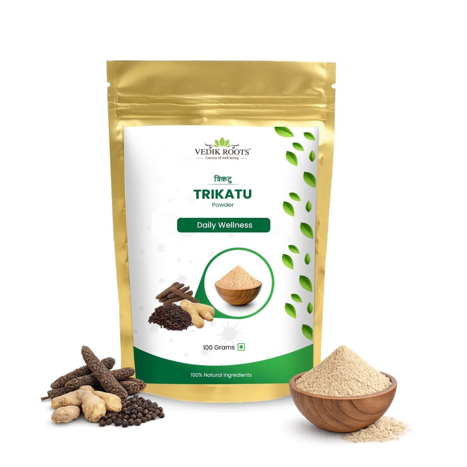 VEDIKROOTS Trikatu Powder 3.5274 oz