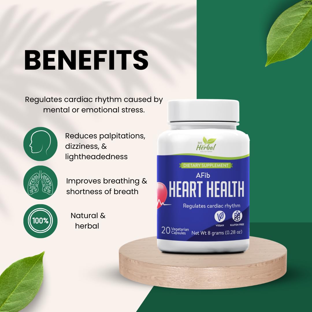 BH Herbal Solutions AFib Heart Health Capsules 20 Count