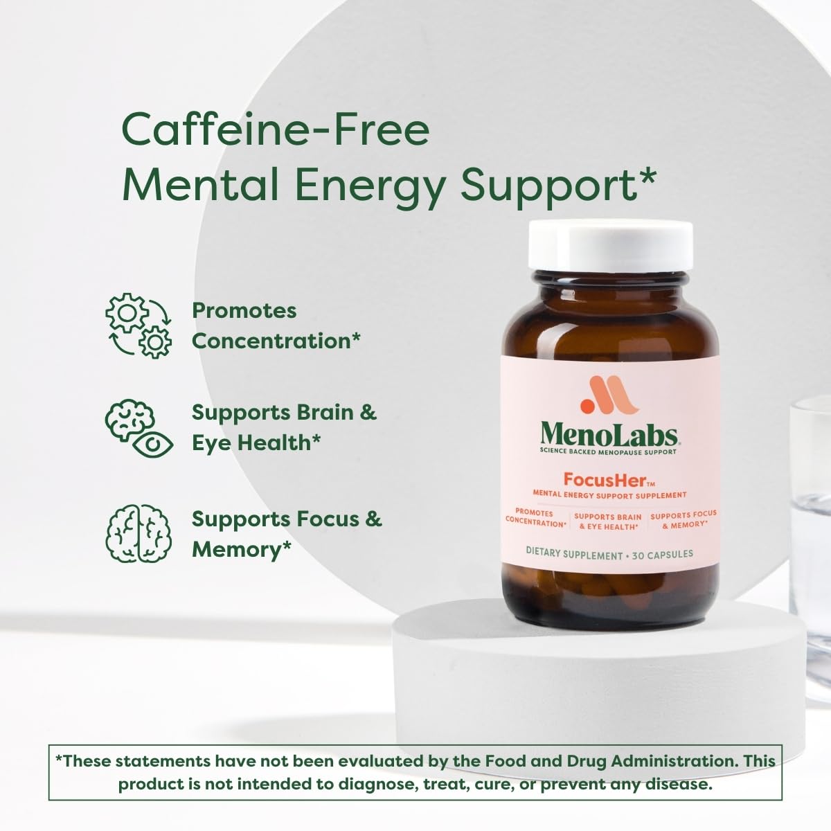 MENOLABS FocusHer Mental Energy Support Supplement Capsule 30 Count
