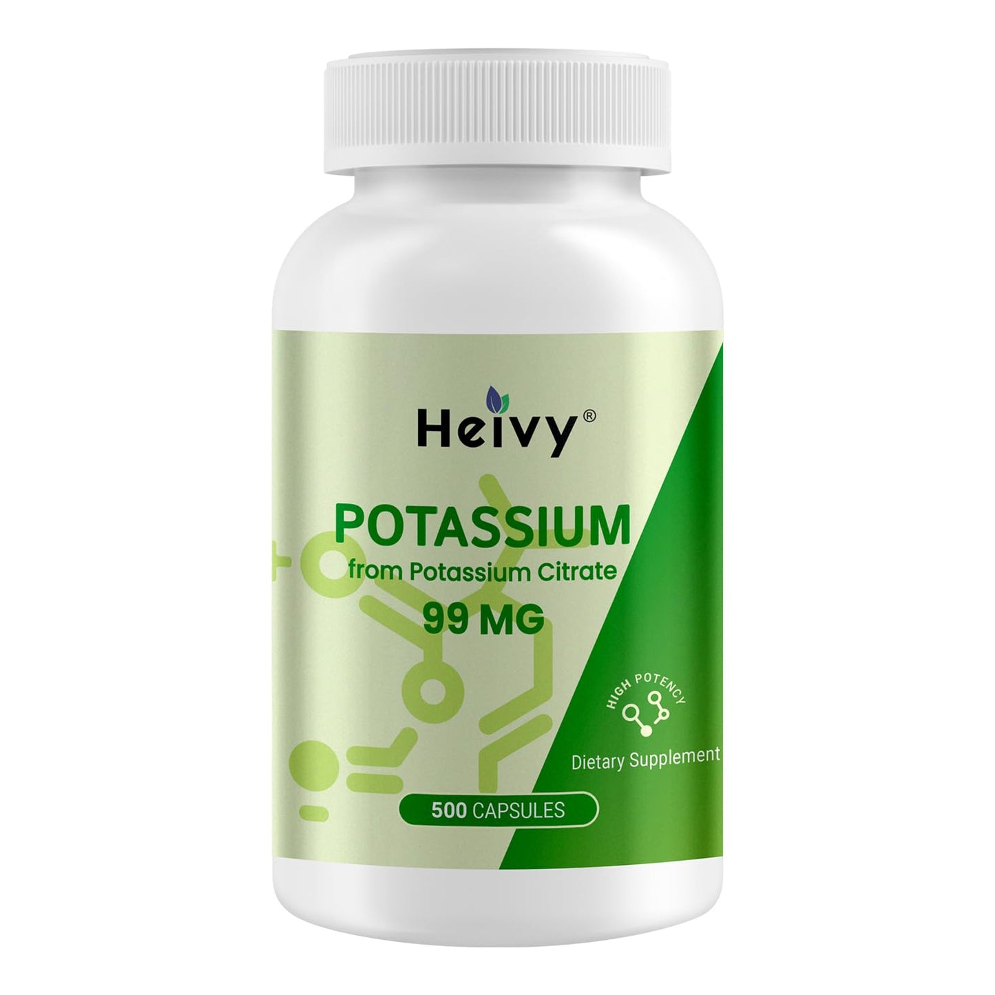 Heivy Potassium Citrate 99mg Capsules, 500 Count