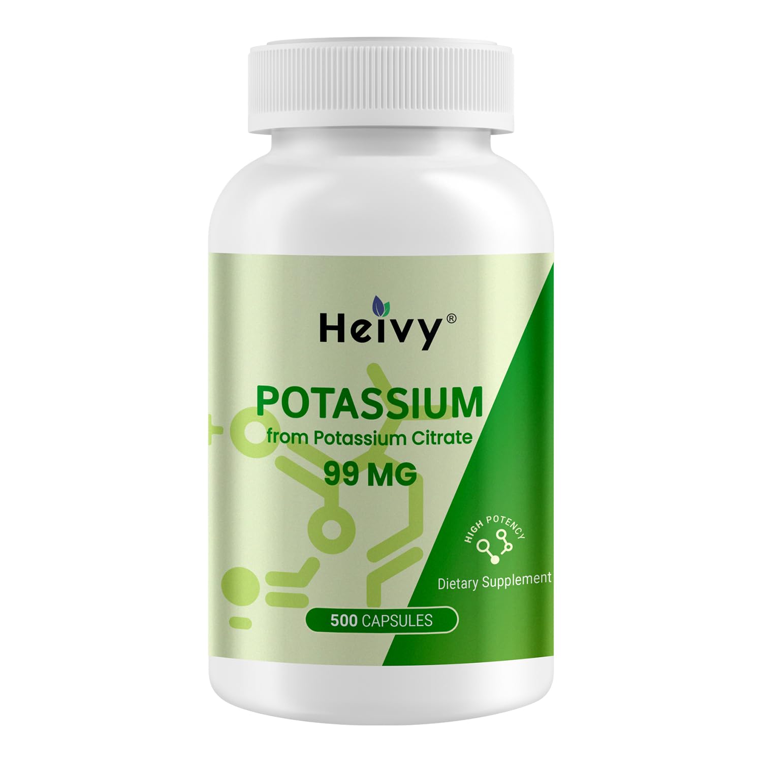 Heivy Potassium Citrate 99mg Capsules, 500 Count