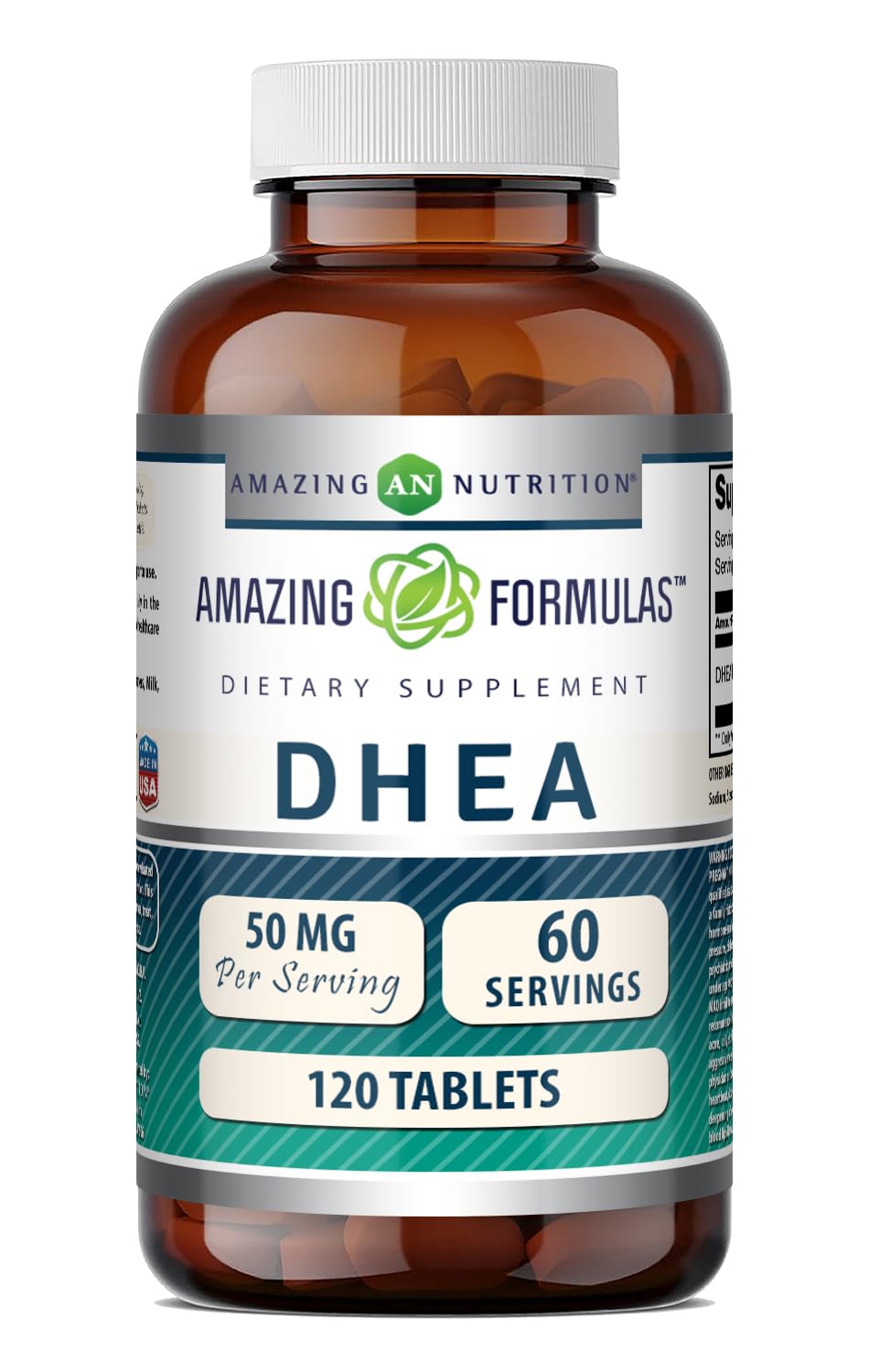 Amazing Nutrition DHEA 50 mg Tablets, 120 Count