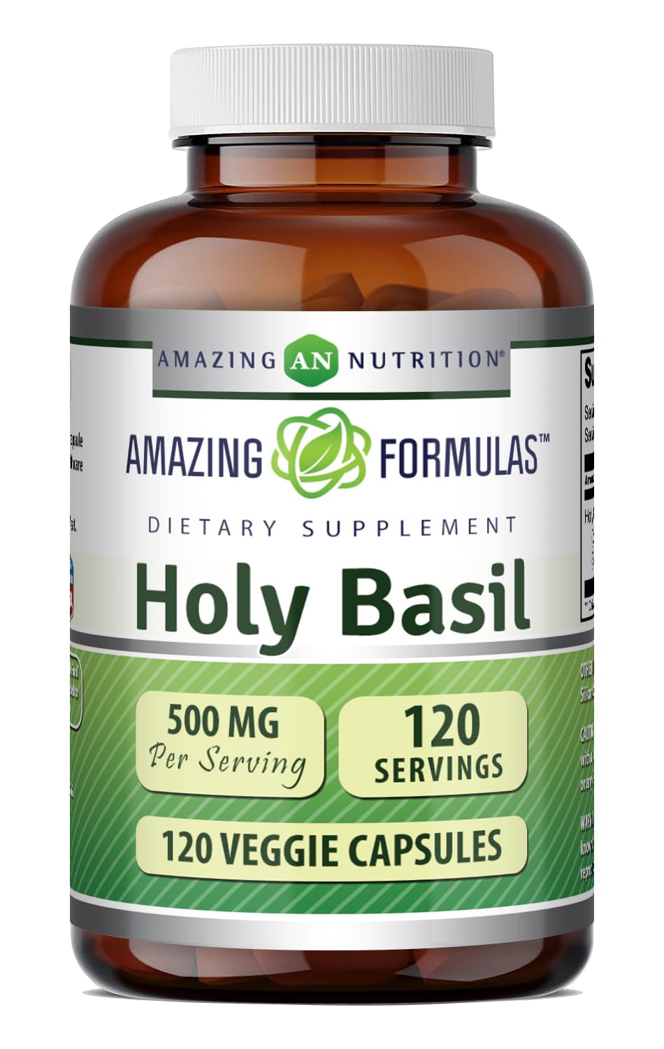 Amazing Nutrition Holy Basil Extract 4:1 Supplement Capsules 120 Count