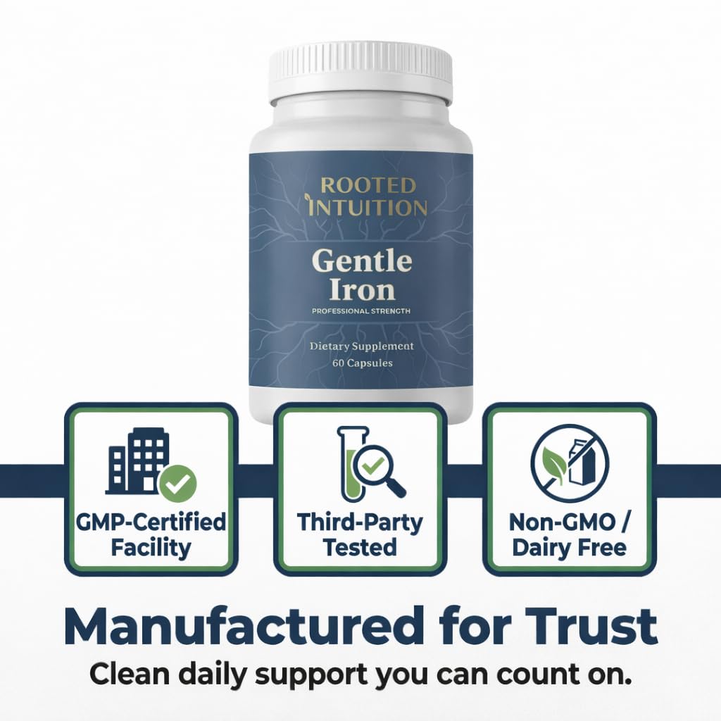 Rooted Intuition Ferrochel Iron Bisglycinate 29mg Capsules, 60 Count