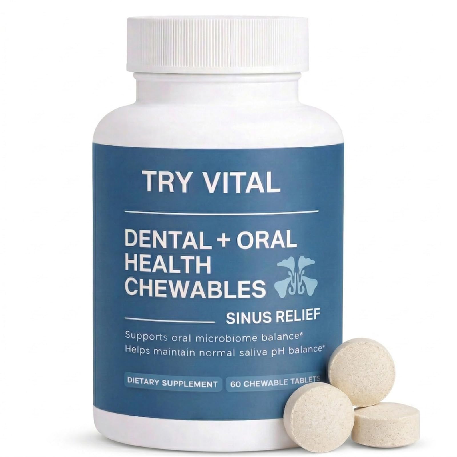 KBSBUBB Vital Sinus Relief Dental + Oral Health Chewables, 60