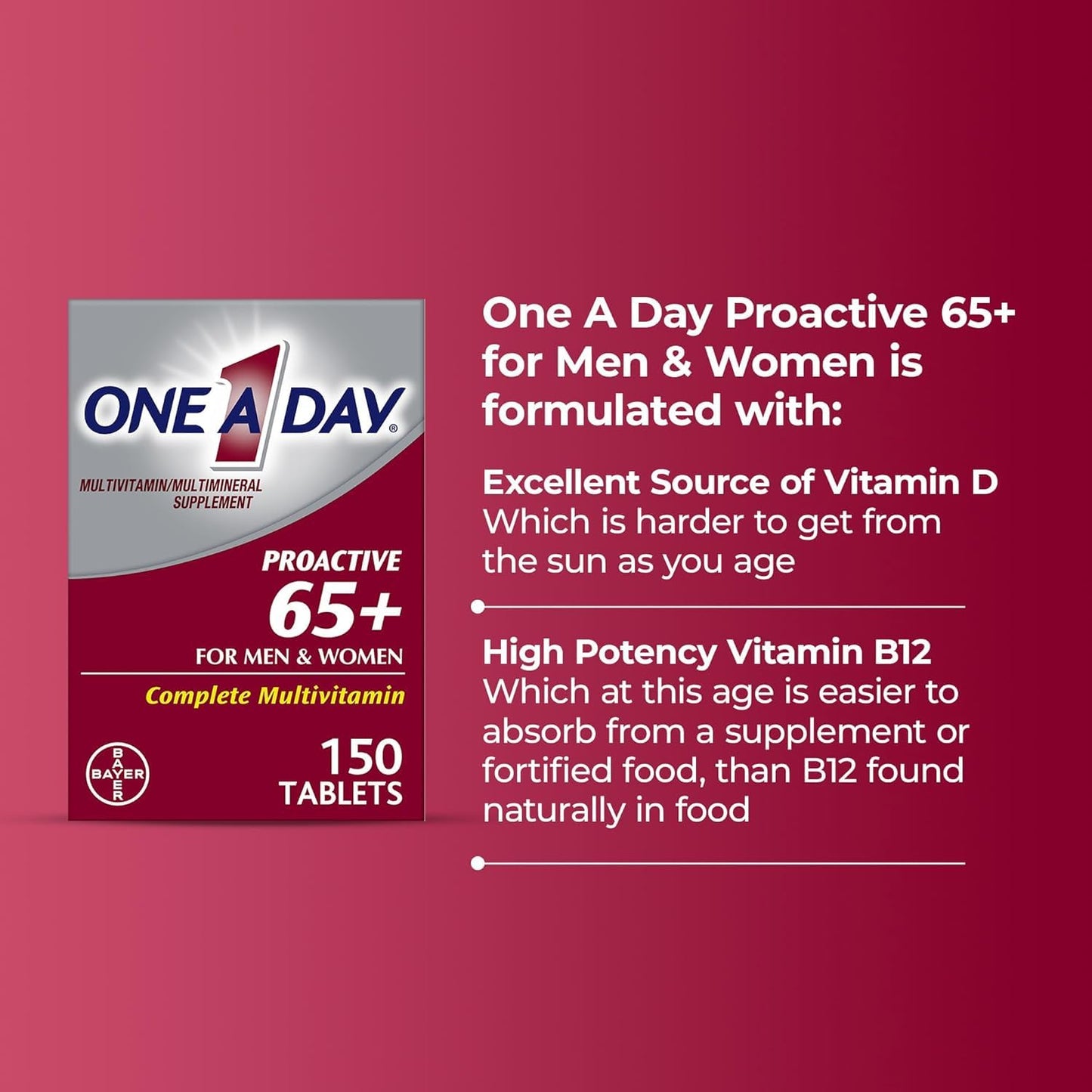 ONE A DAY Proactive 65 Plus Multivitamins Tablets 150