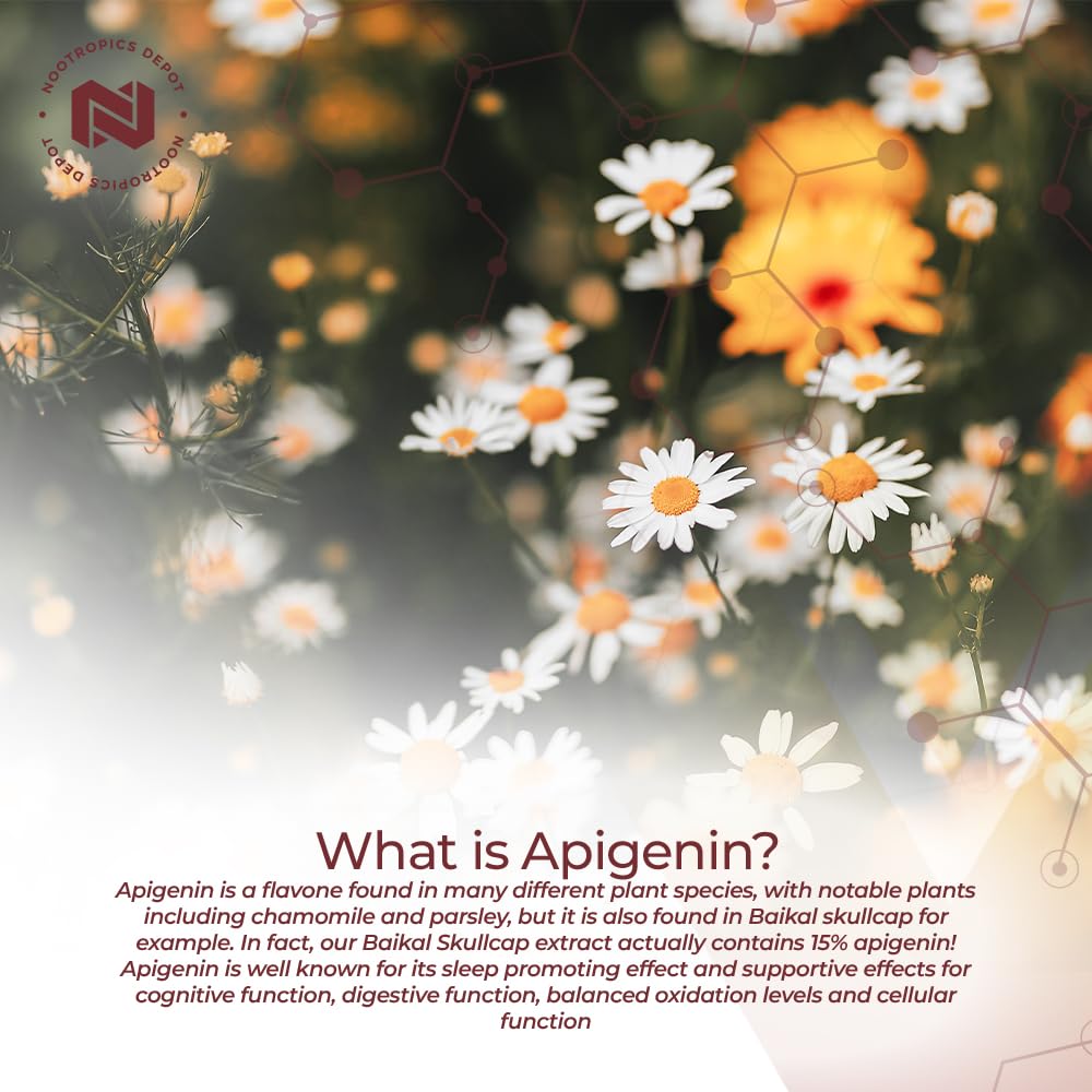 Nootropics Depot Apigenin 200mg Capsules, 30 Count