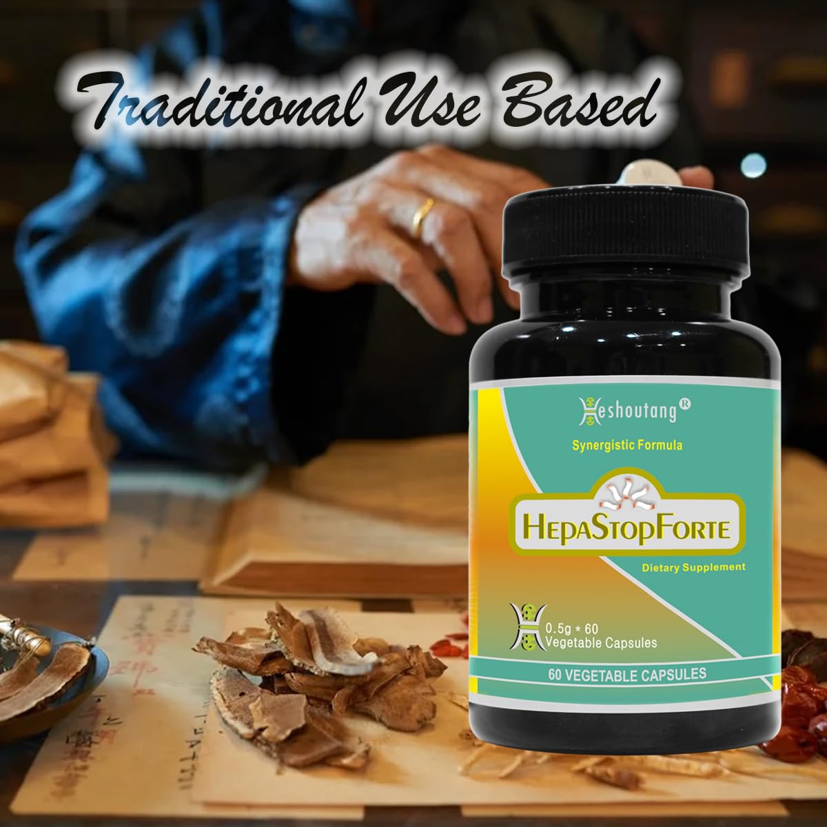 Heshoutang HepaStopForte Herbal Liver System Cleanser Capsule 60 Count