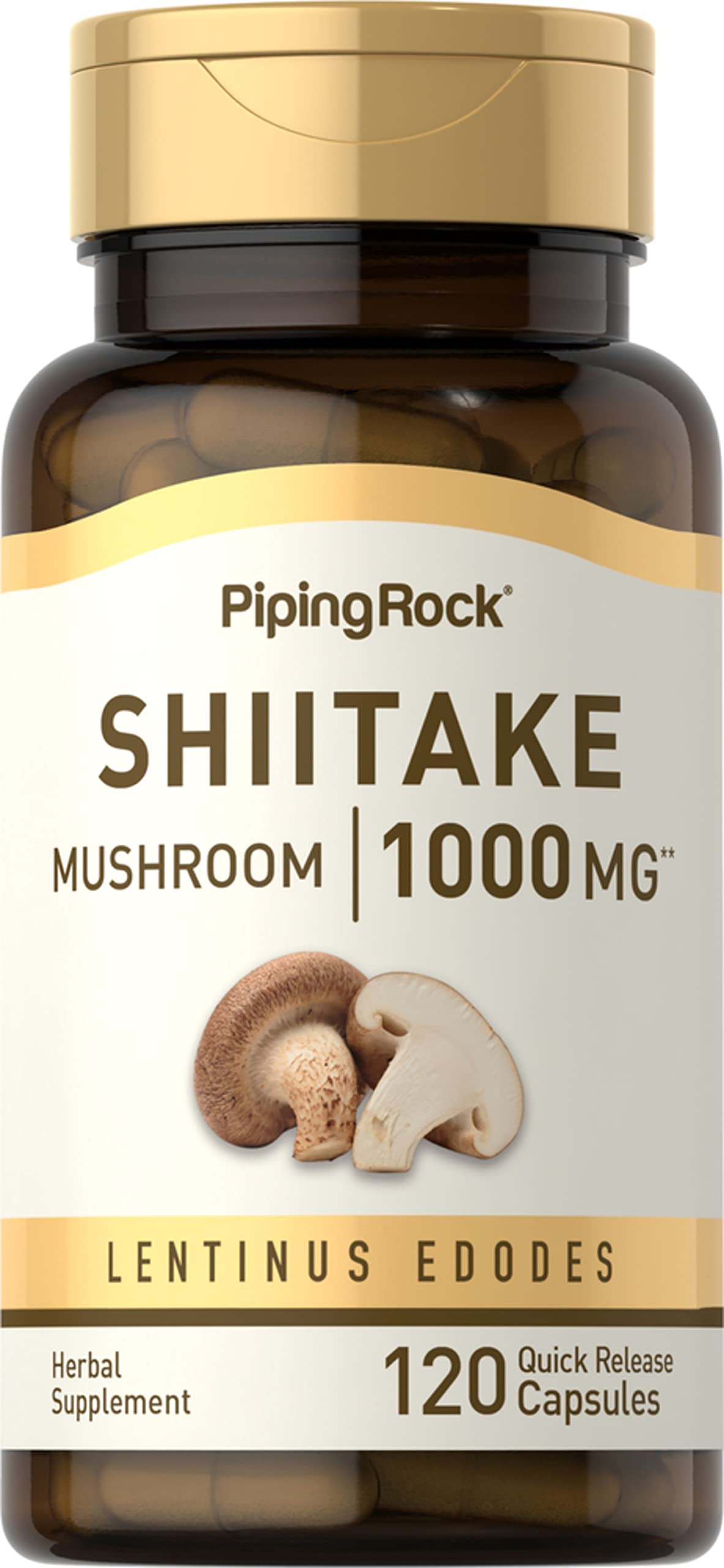 Piping Rock Shiitake Mushroom Supplement Capsule 120 Count