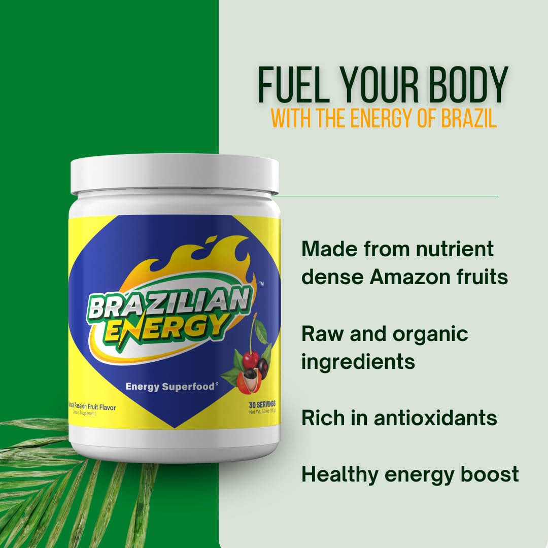 Brazilian Energy Guarana Energy Superfood with Acai and Acerola Powder 6.9
