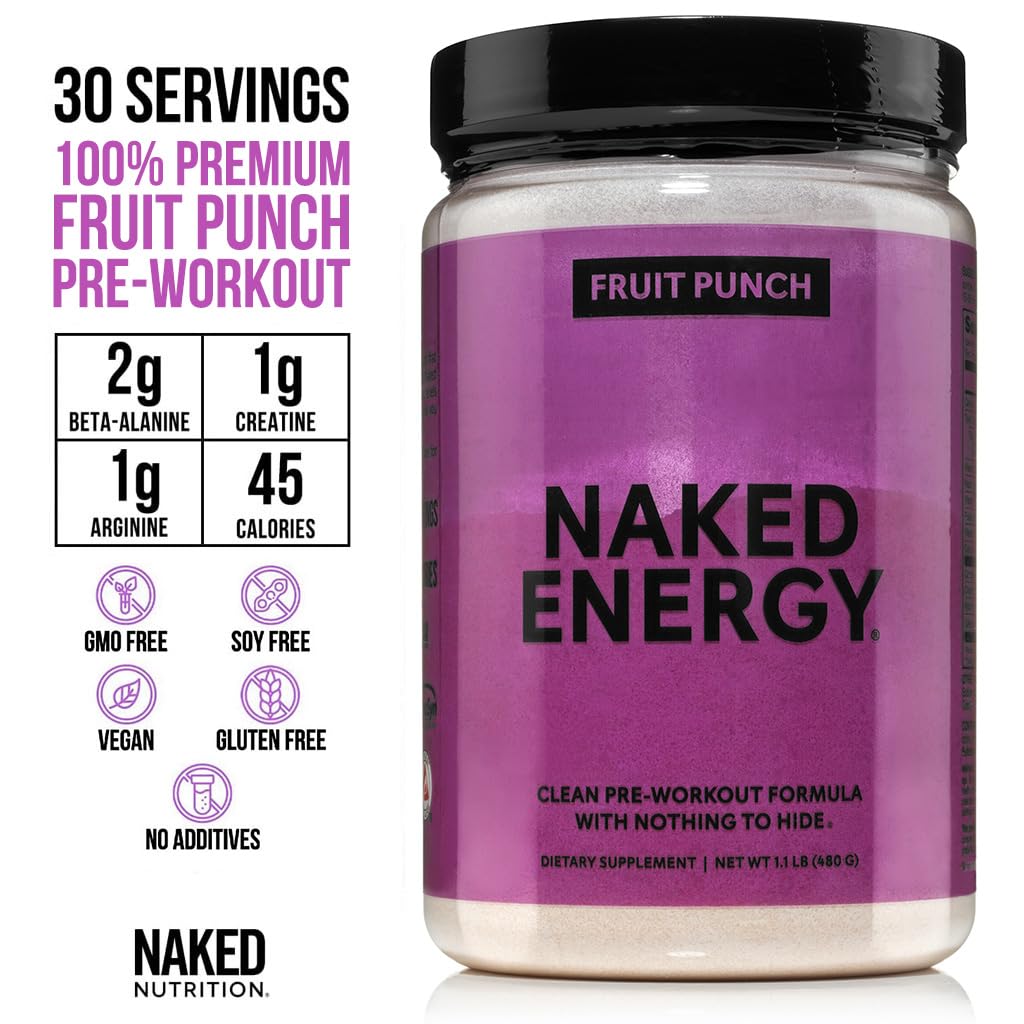 NAKED Fruit Punch Energy Pre Workout Powder, 17.6 oz