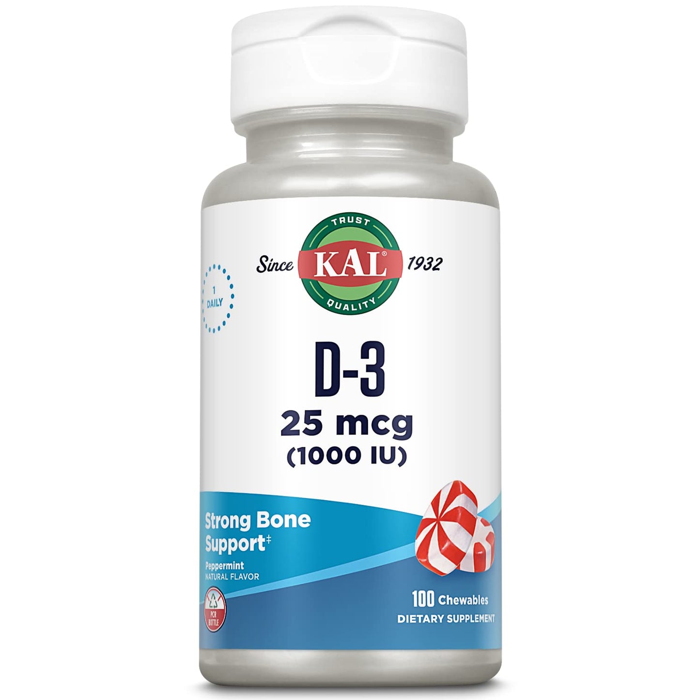 KAL Vitamin D3 1000 IU (25 mcg) Chewables, 100 Chews