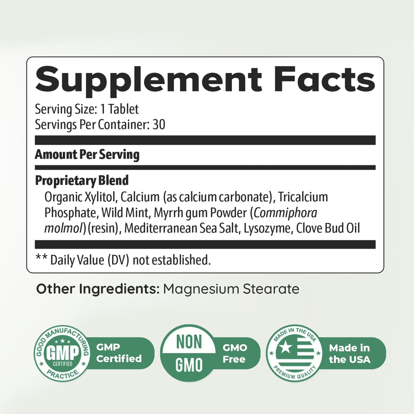 Nature’s NutriWave PowerBite Calcium, Xylitol, Myrrh & Clove Tablets 90 Tablets