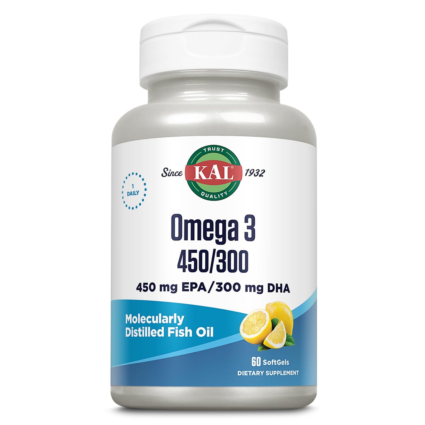 KAL 450/300 1280 Mg Omega 3 Softgels, 60 Count