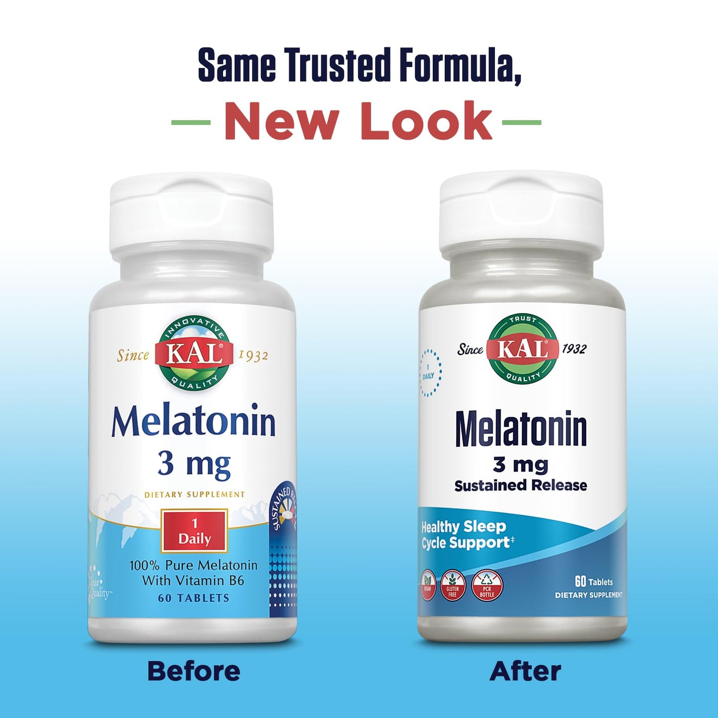 KAL Melatonin 3mg Sustained Release Sleep Aid Tablet, 60 Tablets
