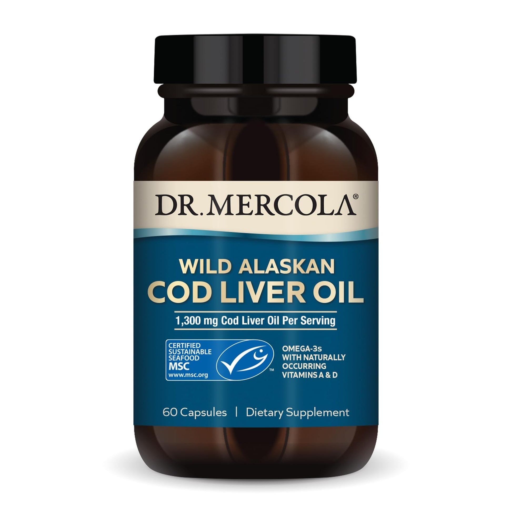 Dr. Mercola Cod Liver Oil Capsules, 60 Count