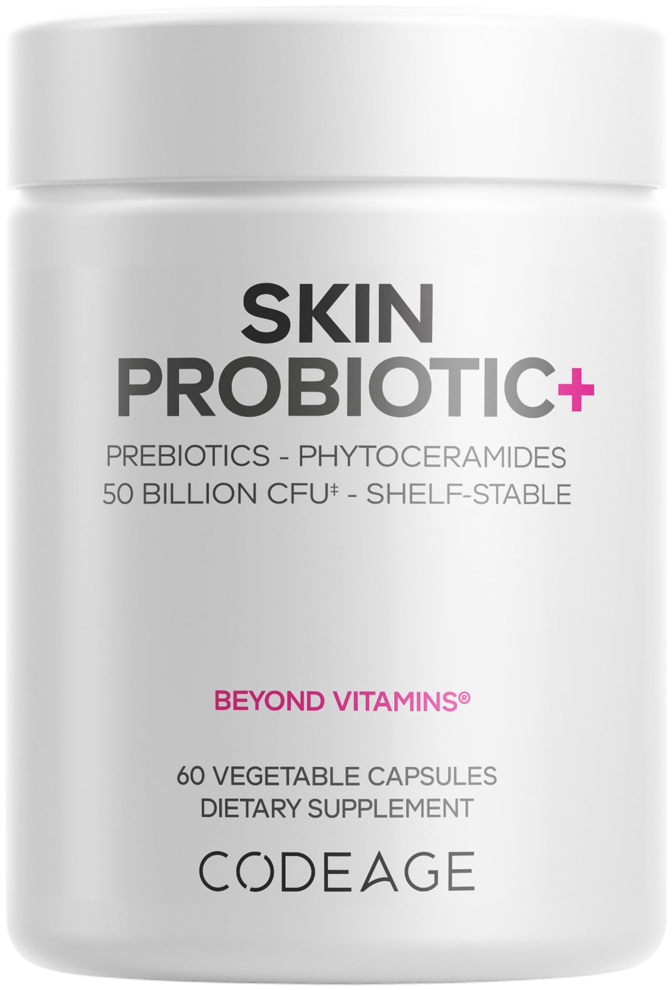 Codeage Skin Probiotics + Prebiotics Capsule, 60 Capsules